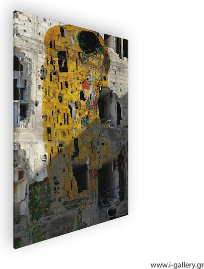 Graffiti The Kiss Πίνακας Αντίγραφο του Gustav Klimt σε Καμβά 100x150cm