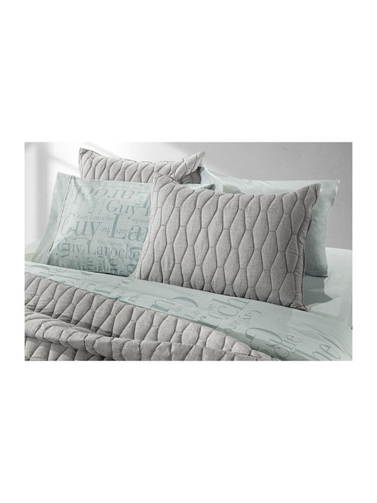 Guy Laroche Diamante Set Coverlet Queen Size Microfiber Gray 220x240cm 2pcs
