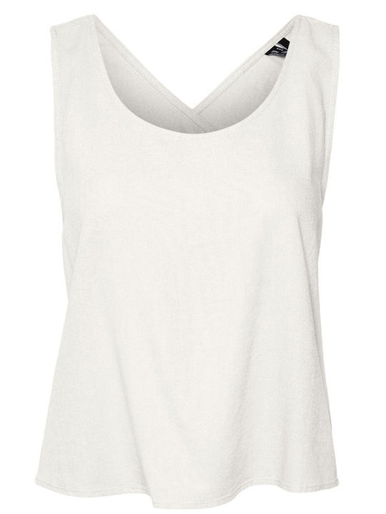 Vero Moda Women's Summer Crop Top Sleeveless White