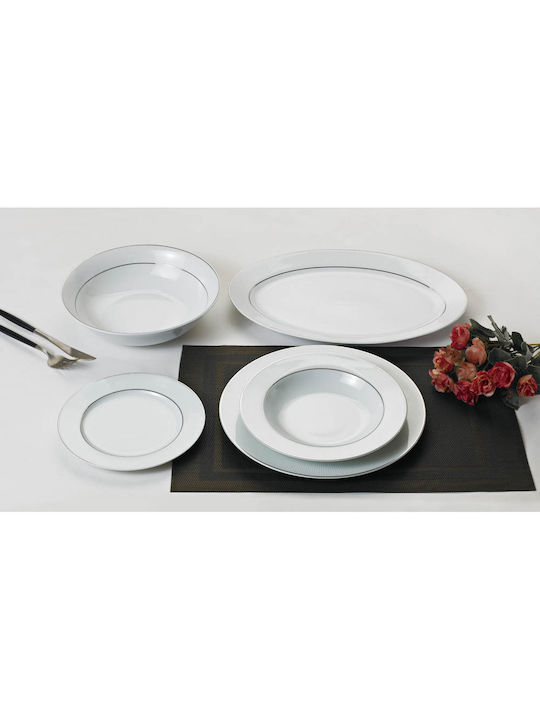 Ankor Porcelain Dinnerware Set Silver 20pcs