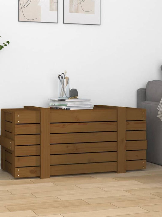 vidaXL Διακοσμητικό Μπαούλο Ξύλινο Καφέ Μελί 91x40.5x42εκ.