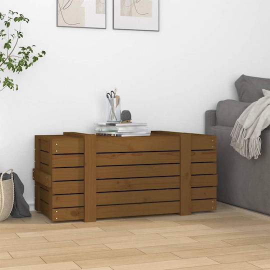vidaXL Διακοσμητικό Μπαούλο Ξύλινο Καφέ Μελί 91x40.5x42εκ.