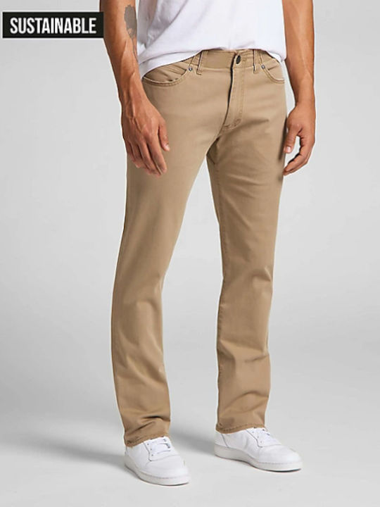 Gabardine Hose Elastisch Beige
