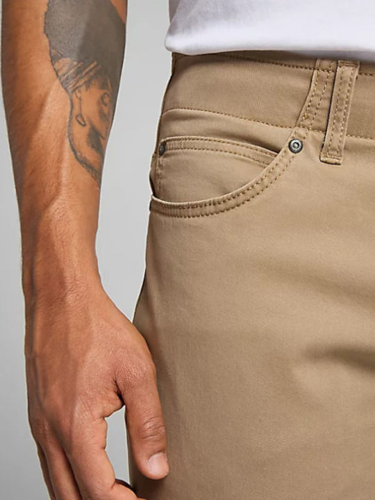 Gabardine Hose Elastisch Beige
