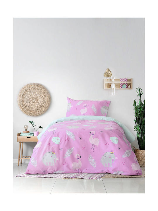 Kocoon Lola Pola Set Kids Duvet Cover Single with Pillowcase Cotton Pink 160x245cm 31923