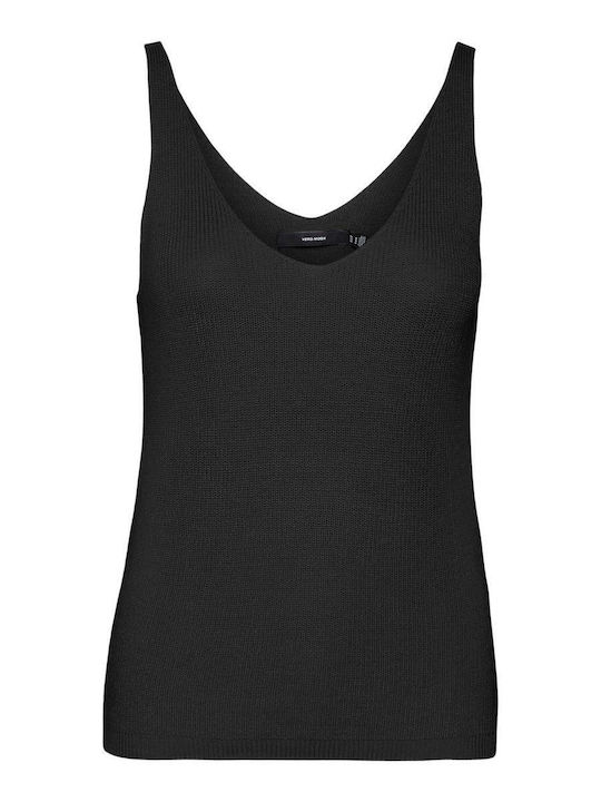 Vero Moda Women's Summer Blouse Sleeveless with V Neck Black