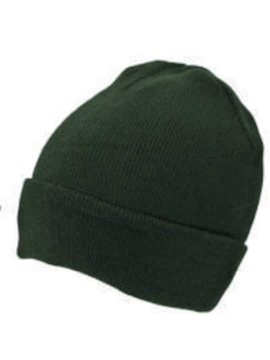 Dispan Ανδρικός Reversible Beanie Σκούφος σε Χακί χρώμα