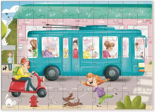 Детски Пъзел Trolley Bus за 4+ години+ Години 60бр Dodo