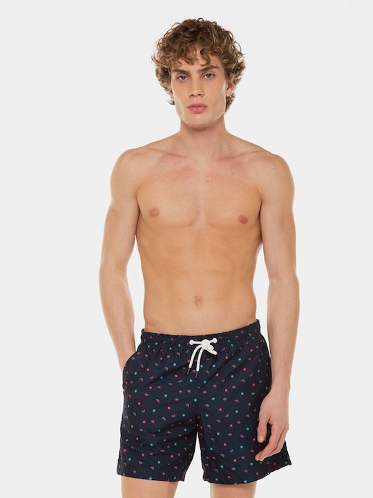 Tom Tailor Men's Swimwear Shorts Blue with Patterns