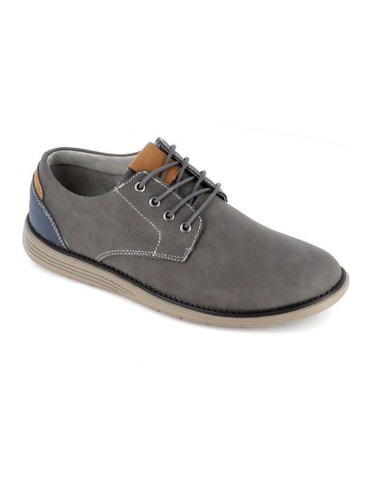 B-Soft Men's Anatomic Leather Casual Shoes Gray