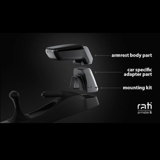 Rati Armster S Car PU Armrest for Citroen C3 Mercedes-Benz S-Class Black