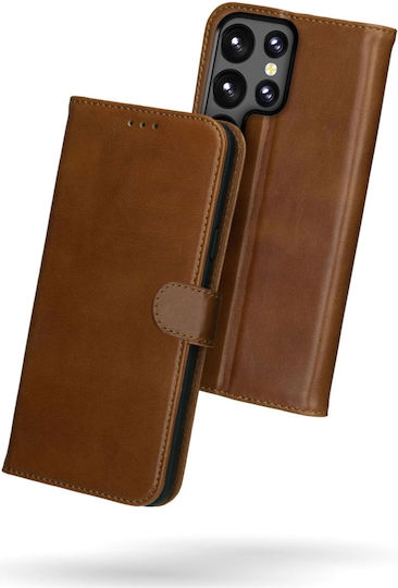 Rosso Deluxe Wallet Δερμάτινο Καφέ (Galaxy S23 Ultra)