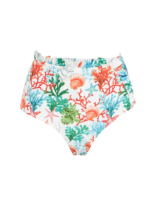 Pretty Me Bikini Alunecare Talie înaltă Floral