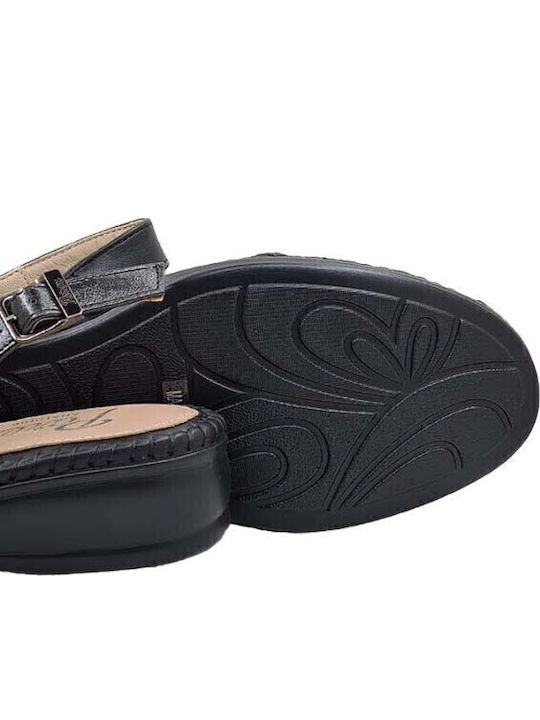 Peep Toe Γόβες με Λουράκι Μαύρες