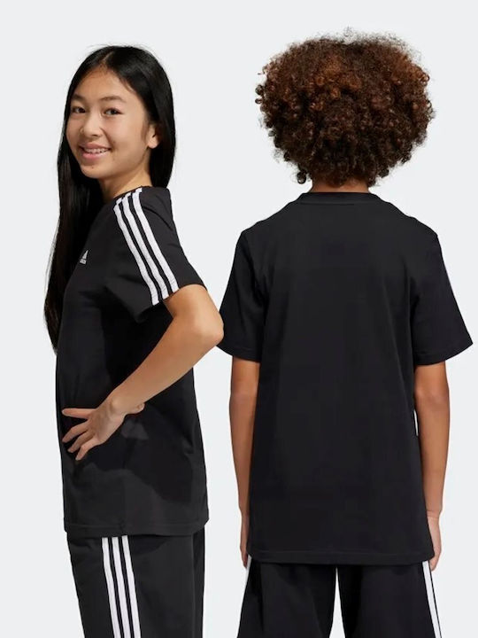 Kinder-T-Shirt Schwarz Essentials 3-Stripes