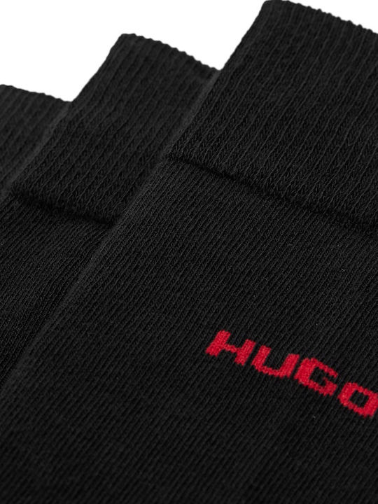Hugo Men's Solid Color Socks Black 3Pack