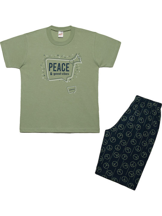 Minerva Παιδική Πιτζάμα Καλοκαιρινή PEACE