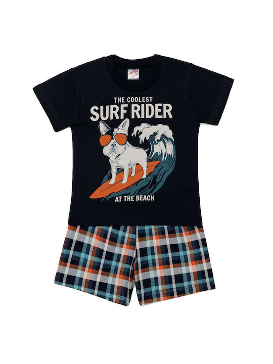 Minerva Kinder-Pyjama Blau Dog Surfer