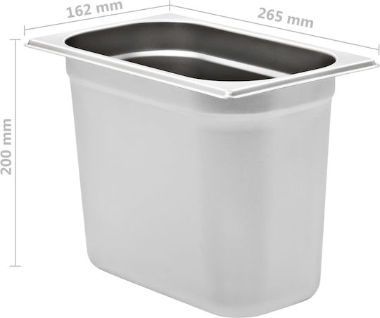 vidaXL Σκεύος Gastronorm Ανοξείδωτο GN1/4 με Βάθος 200mm 4τμχ