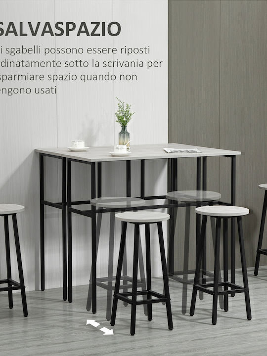 Τραπέζι Μπαρ με 5 Σκαμπό 100x40εκ.
