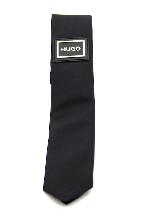 Hugo Men's Tie Silk Monochrome in Black Color