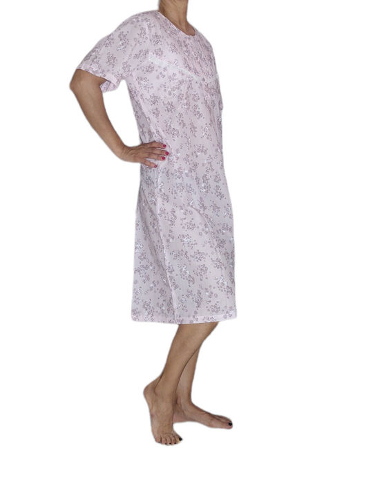 Nina Club Winter Cotton Women's Nightdress Pink