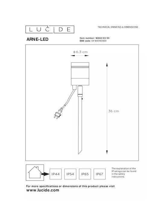 Lucide Lightning Led Light Fixture Arne 14868/05/30