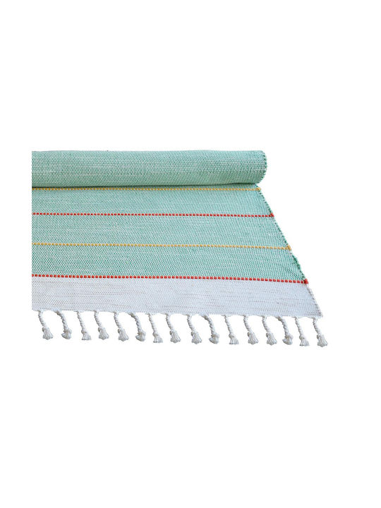 Newplan Ribella Handmade Anti-slip Rug Rectangular Summer Cotton with Fringes 300 Green