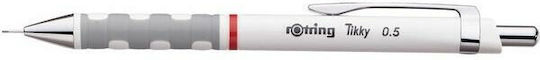 Rotring Tikky Μηχανικό Μολύβι Σχεδίου Μεταλλικό 0.5mm με Γόμα 1τμχ Λευκό