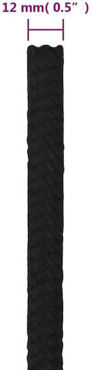 vidaXL Rope with Diameter 12mm and Length 250m Rope Black 12mm 250m