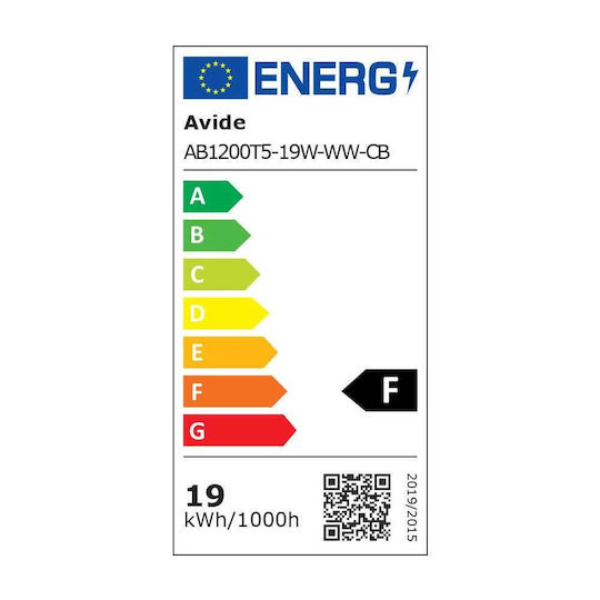 Avide AB1200T5-19W-WW-CB Under-Cabinet LED Light 19W Warm White with Switch L120xD2xH3.5cm