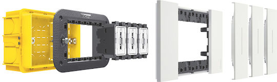 Legrand Living Now Horizontal Switch Frame Silver 3 Στοιχείων KA4803ZG
