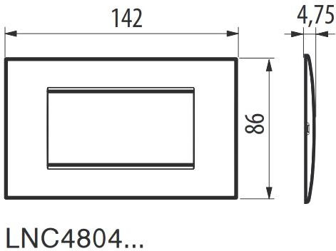 Legrand Bticino Living Light Air Switch Frame Horizontal Installation 4 Elements in Beige Color LNC4804SB
