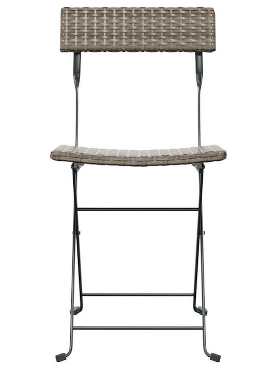 Outdoor Chair Rattan Grey 2pcs 40x45x79cm