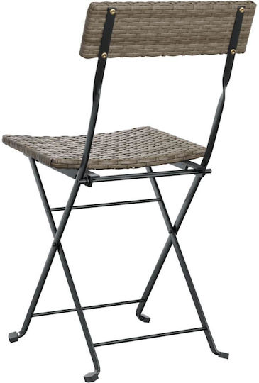 Outdoor-Stuhl Rattan Grey 2Stück 40x45x79εκ.