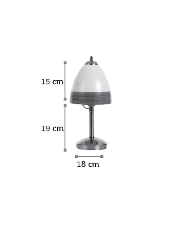Inlight Metal Table Lamp for Socket E14 with White Shade and Silver Base