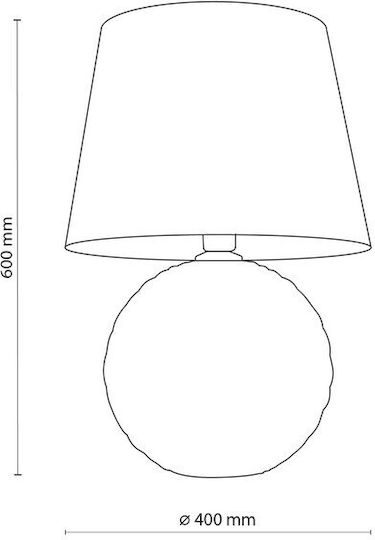 TK Lighting Santana Стъклена Настолна лампа за Цокъл E27 с Бял Абажур и Основа