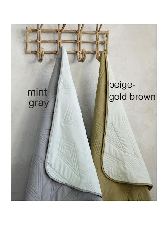 Nima Glee Покривало Кингсайз Микрофибър Beige / Gold Brown 220x240см