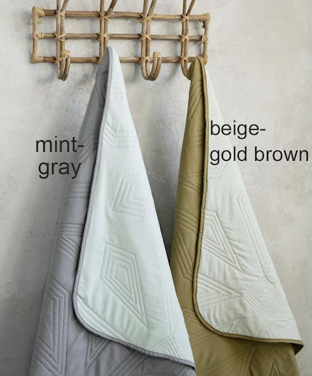Nima Glee Cuvertură Extra-dublu Microfibra Beige / Gold Brown 220x240cm
