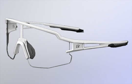 Rockbros Cycling Glasses 10172 with White Frame & Transparent Lenses