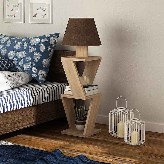 Megapap Kozena Vintage Floor Lamp H85xW22cm. with Socket for Bulb E27 Brown