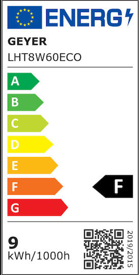 Geyer LED Bulb 8W Fluorescent Type 60εκ. for Socket G13 and Shape T8 Warm White 900lm