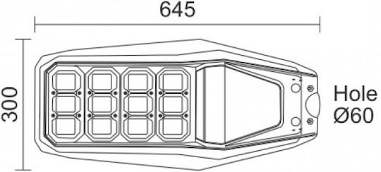 Spot Light Ηλιακό Φωτιστικό Δρόμου 200W Ψυχρό Λευκό 6000K με Τηλεχειριστήριο