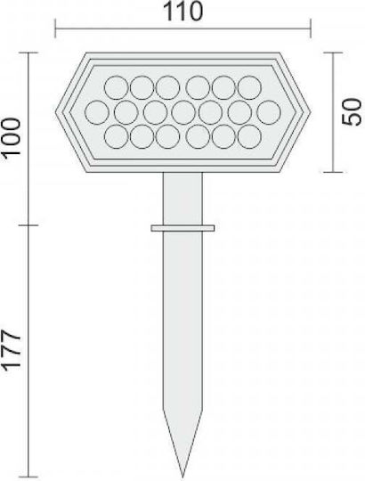Spot Light Spiked Solar Light 4W with Warm White Light 3000K IP65