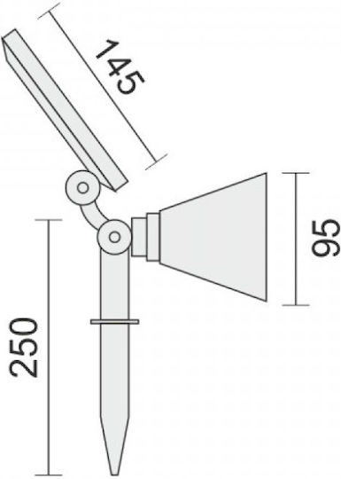 Spot Light Spiked Solar Light 4W with Cold White Light 6000K IP65