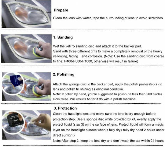 Visbella DIY Headlight Set Restaurare și Clarificare a Farurilor Auto 21542