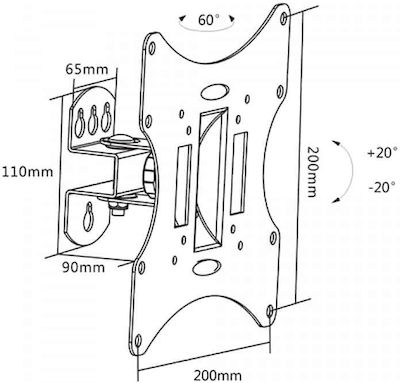 Brateck LCD-501AB Wall TV Mount up to 42" and 30kg