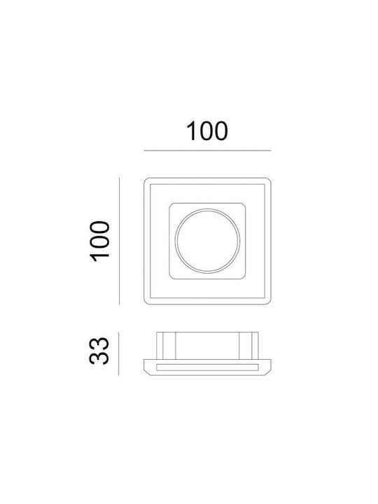 Aca Τετράγωνο Γύψινο Χωνευτό Σποτ με Ντουί GU10 Trimless σε Λευκό χρώμα 10x10cm