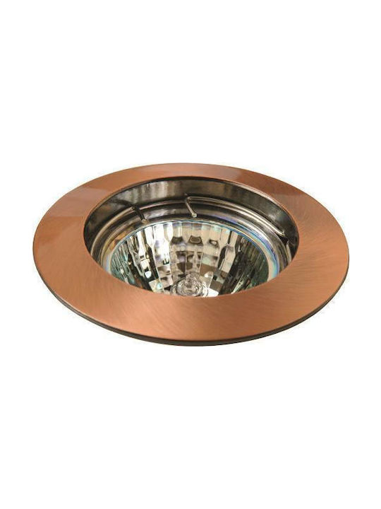 Eurolamp Rund Metallisch Einbau Spot mit Fassung G5.3 PAR16 Kupfer 8x8cm. 5Stück