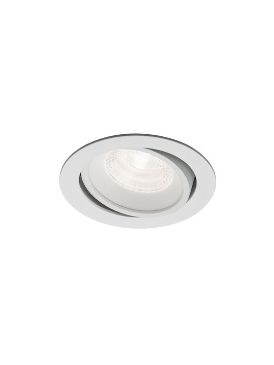 Viokef Rund Metallisch Einbau Spot mit integriertem LED und Warmweißes Licht Weiß 8.3x8.3cm. 1Stück